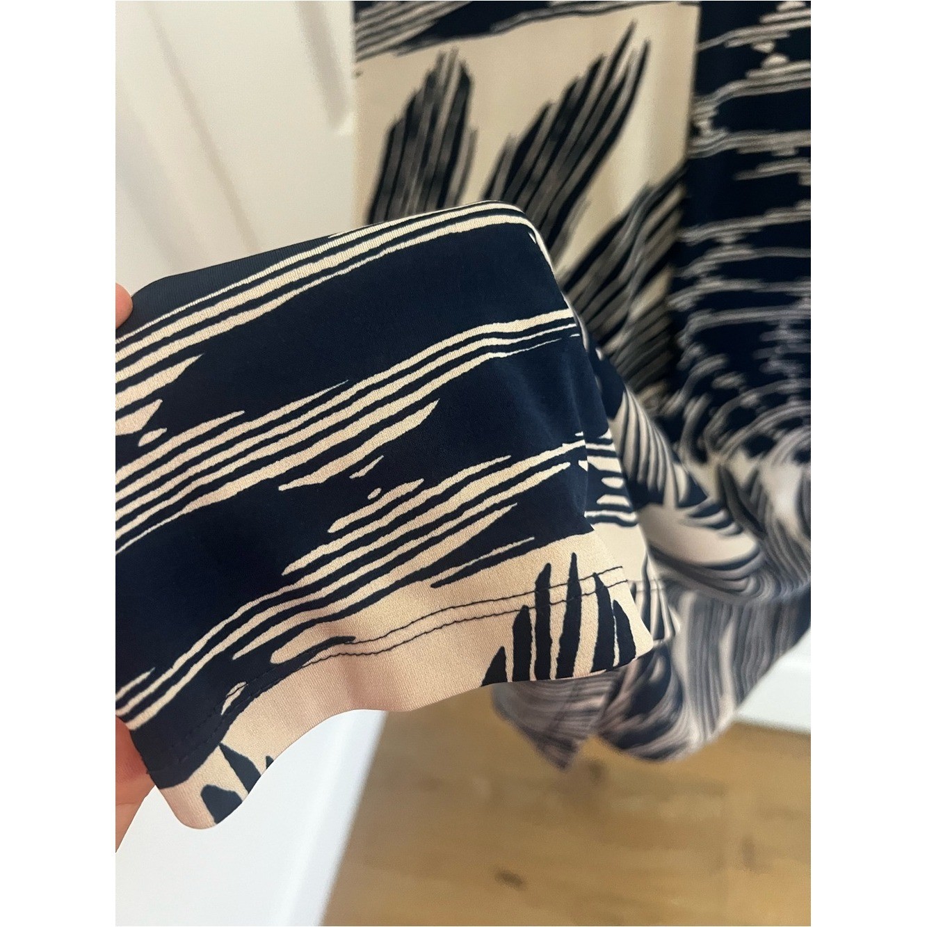 Enfocus Studio Black & Beige Abstract Midi Dress