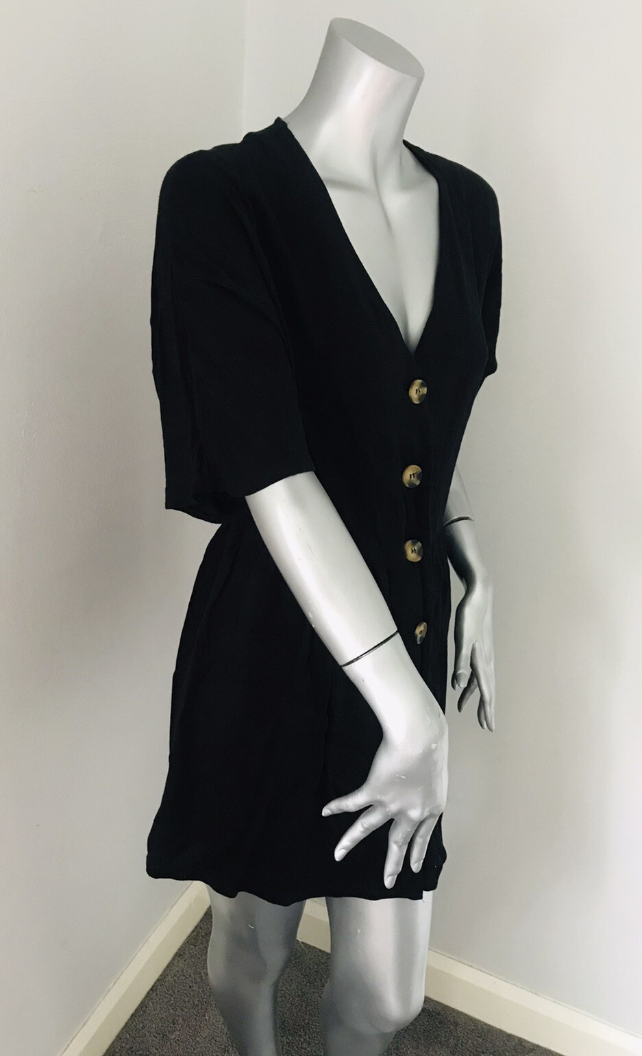 ❤️ASOS Black Button Up Oversized Babydoll Dress Uk8❤️