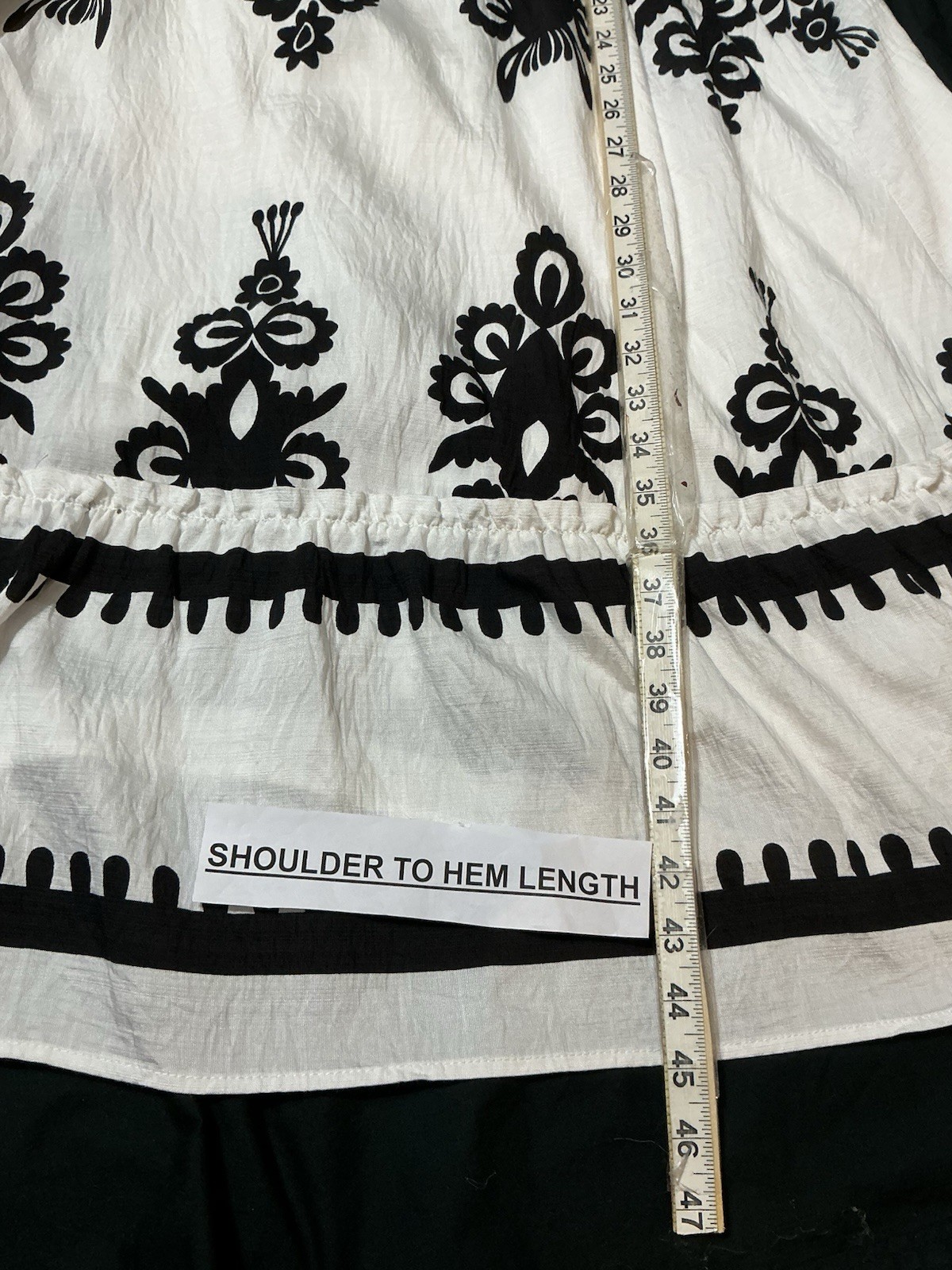 Umgee Black & White Abstract Print Chic Sleeveless A-Line Midi Sundress M