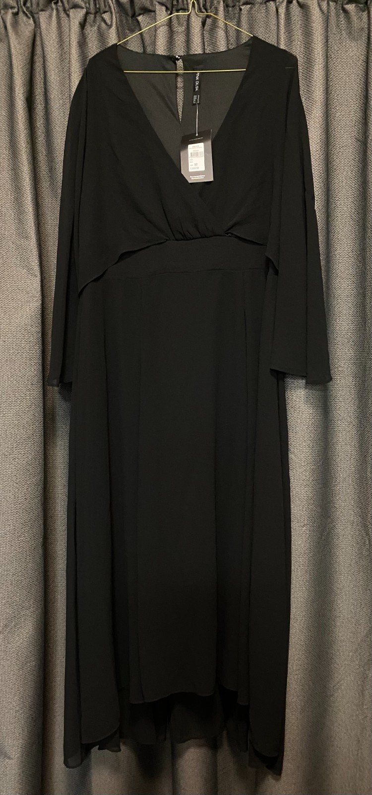 Pink Dusk Electric Chemistry Cape Black Maxi Dress BNWT Size 12 RRP$169.99