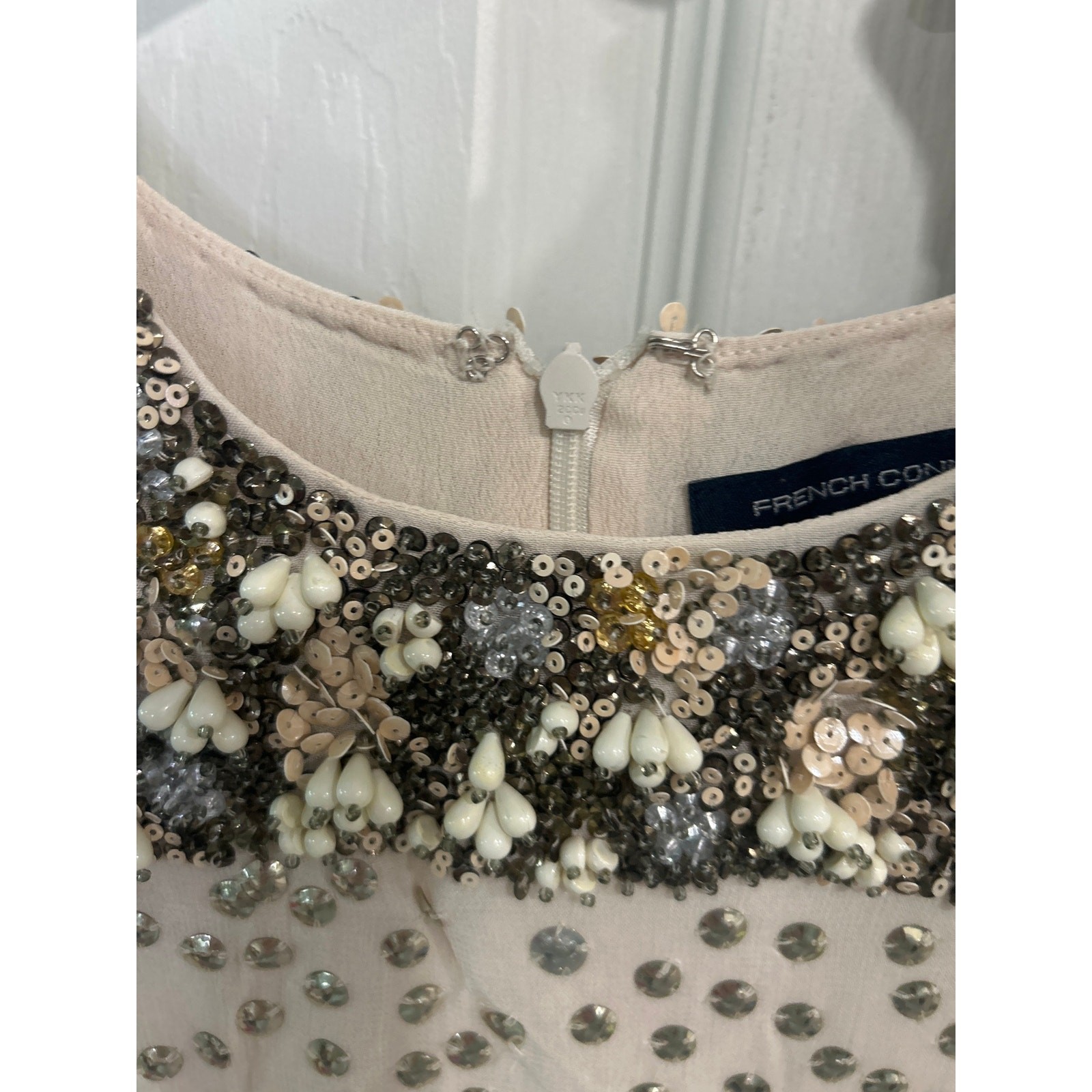 French Connection Vintage Beaded Studded Cocktail Mini Dress Size 0