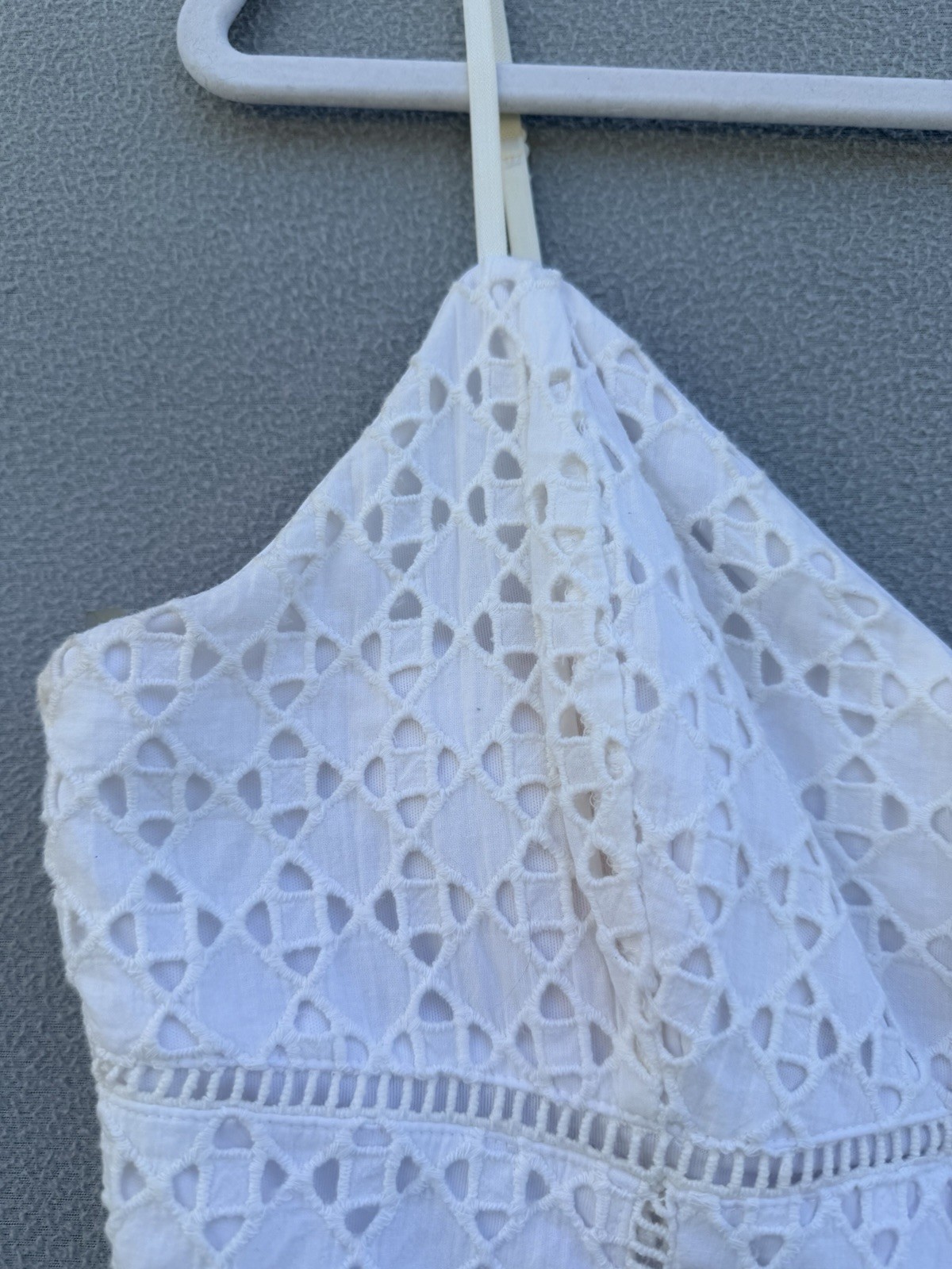 Three Pink Hearts Trixxi White Eyelet Mini Dress Size 11 Cotton Sundress Boho