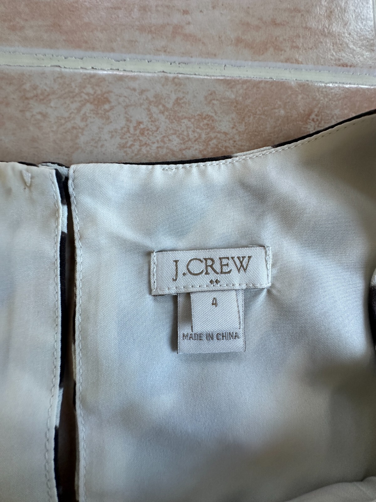 J.Crew Polyester sleeveless brown and beige Dress women size 4