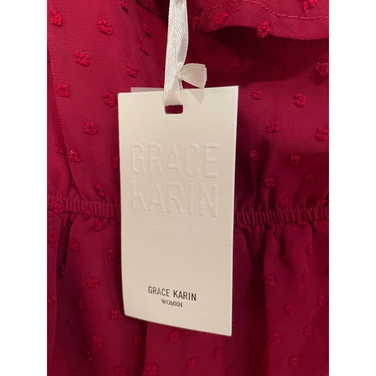 Grace Karin One Shoulder Ruffle Short Flowy Dress Swiss Dot Party Wedding XL NEW