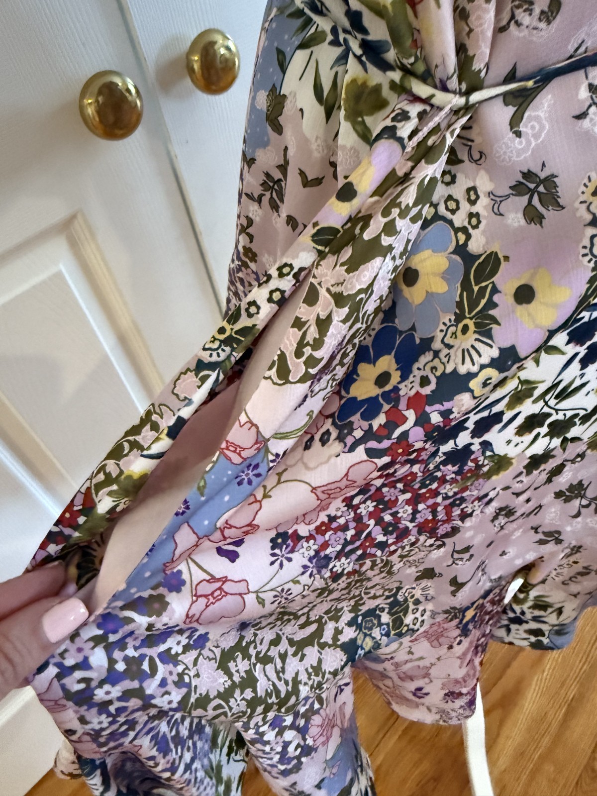 Ted Baker Lalu Urban Printed Fluted Hem Mini Dress Pink Floral Size 5 Size 12 XL