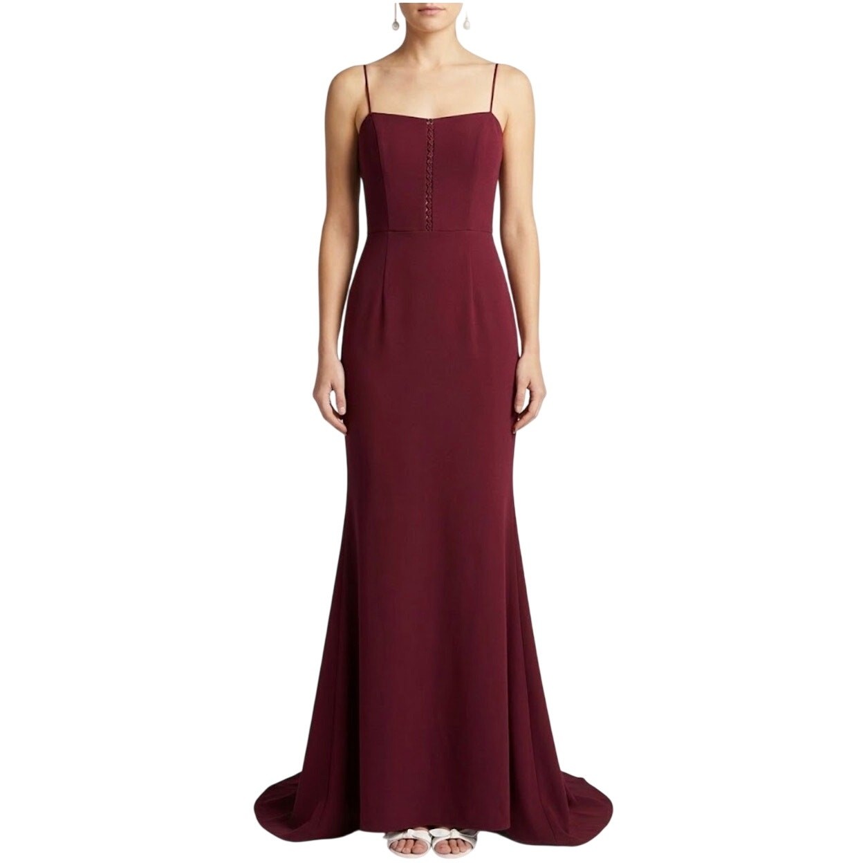 Jarlo Burgundy Red Evening Gown Sleeveless Long A-Line Formal Dress Size 8