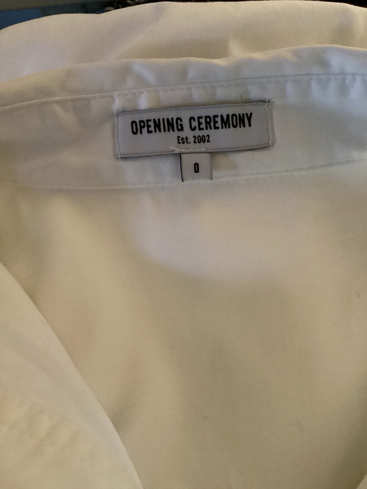Opening Ceremony oversized white cotton button down shirt short dress sz 0