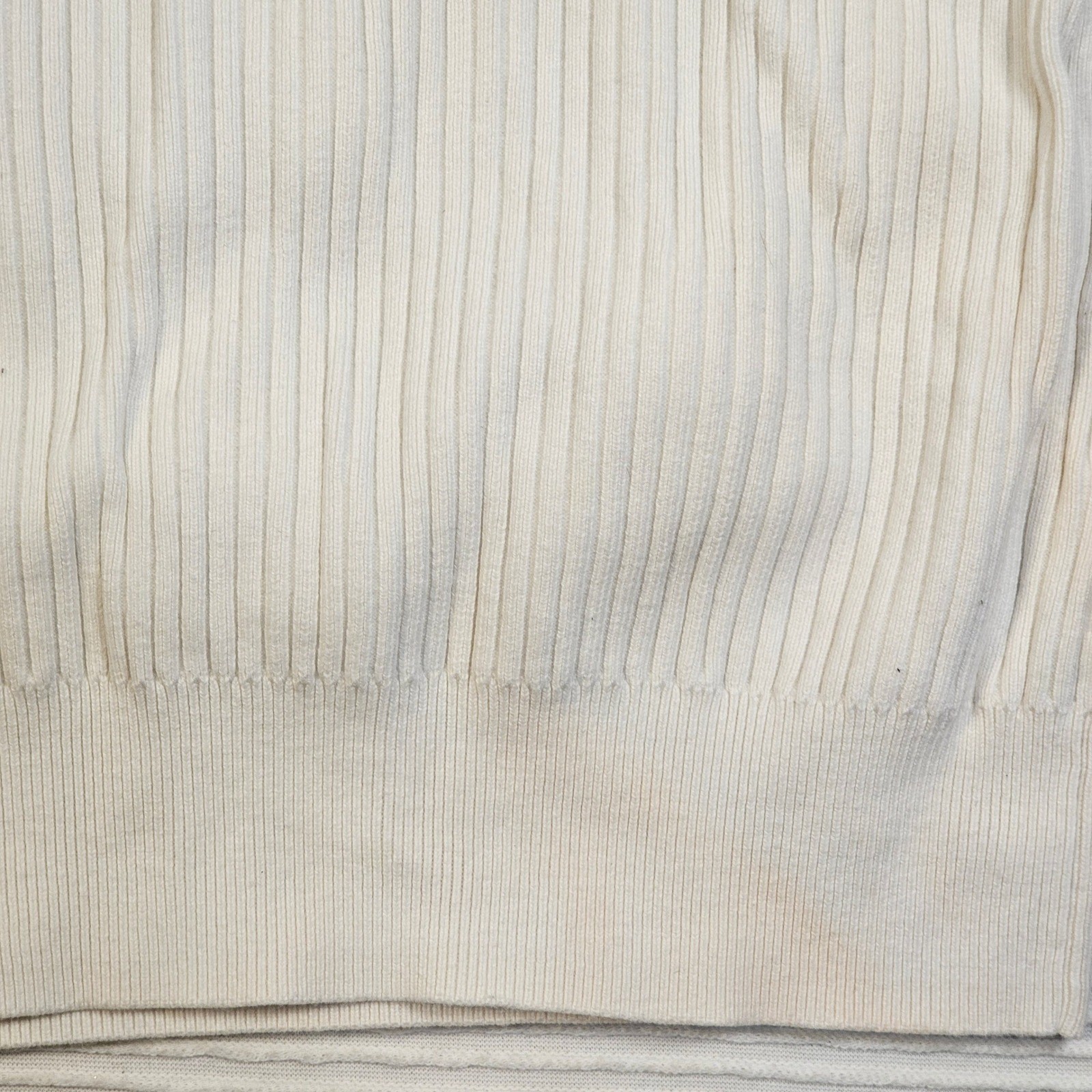 Dolan Left Coast Collection Ribbed Knit Polo Sweater Dress Cream Striped Cuff S