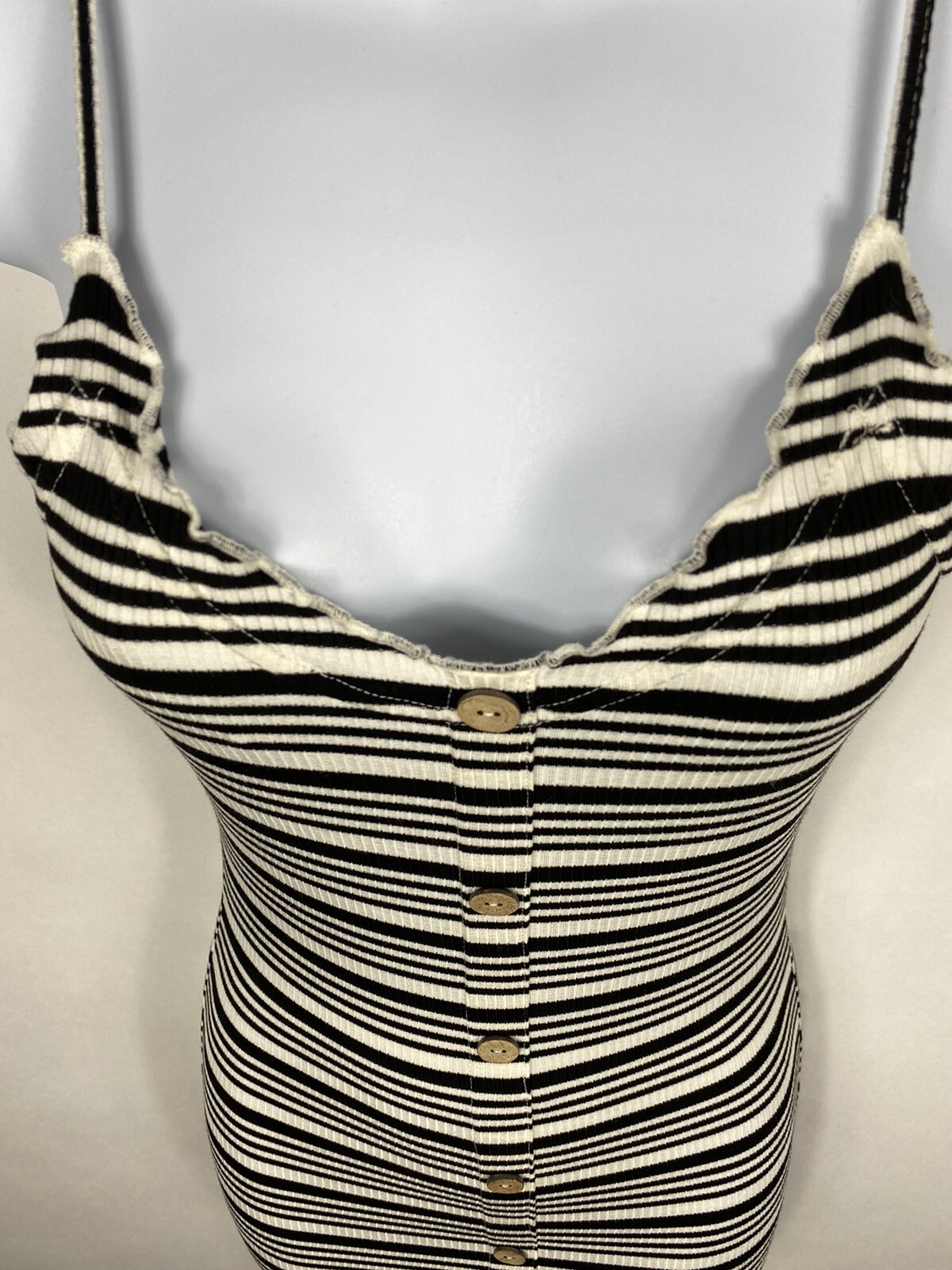 Love Tree Striped Ribbed Bodycon Mini Dress Small Stretchy Soft New 90s Black