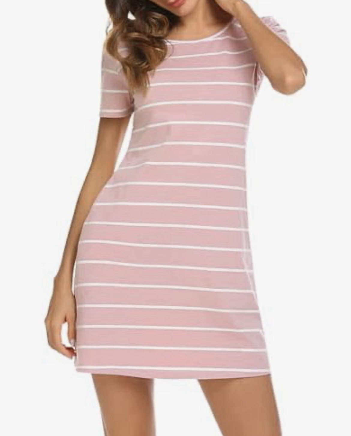 Feager Women’s Casual Striped Criss Cross Short Sleeve T Shirt Dress Size XL