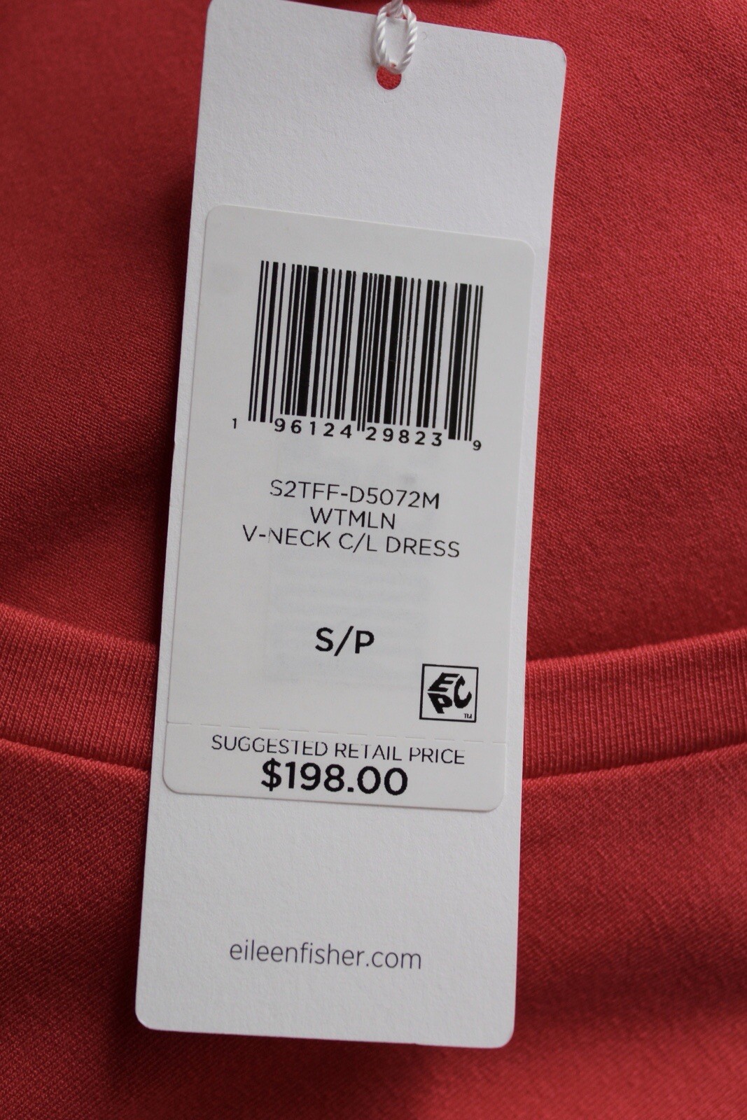NWT Eileen Fisher Watermelon Tencel Jersey Stretch Shift Dress Small Sleeveless