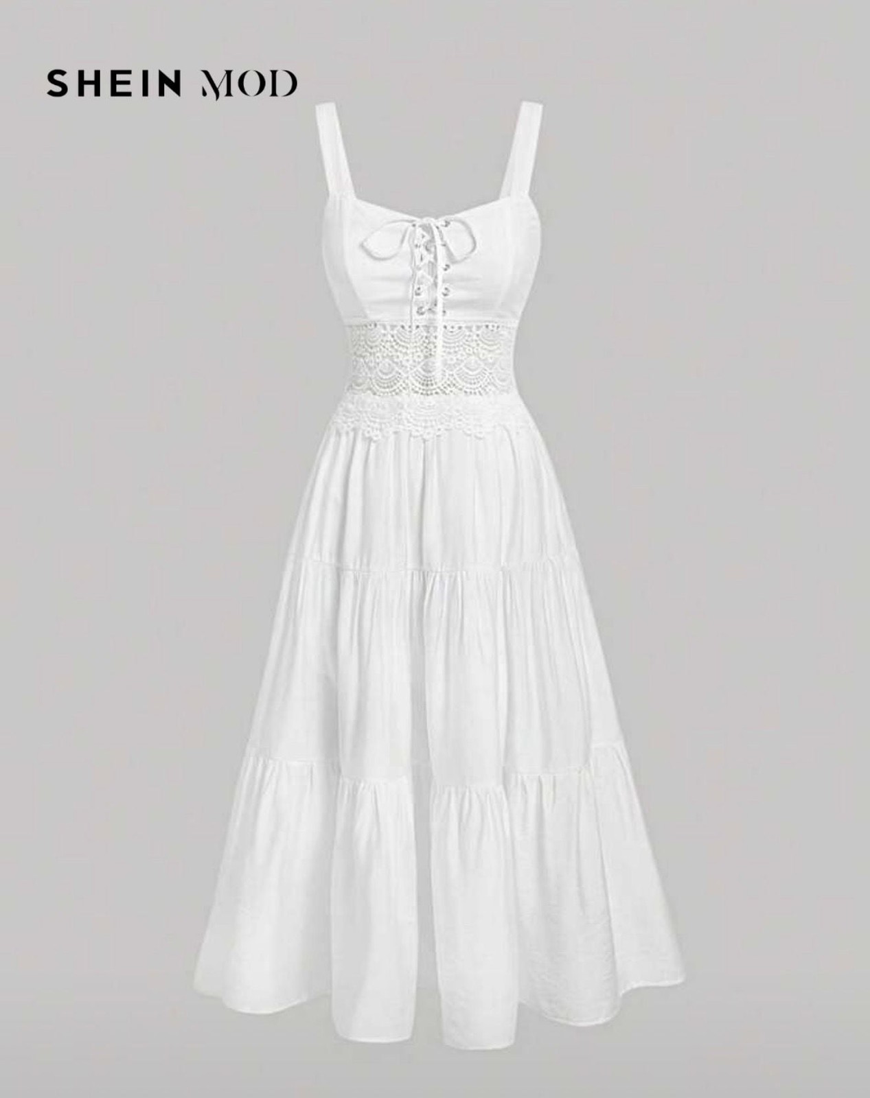 SHEIN MOD Solid Ruffle Hem Cami Midi Dress