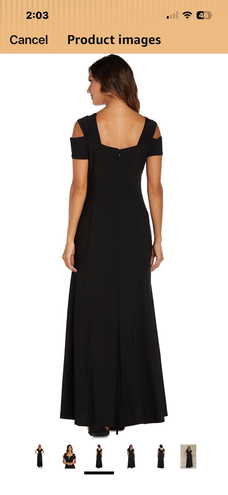 R&M Richards Black Formal Cold Shoulder Rhinestone Side Slit Long Maxi Dress 16W