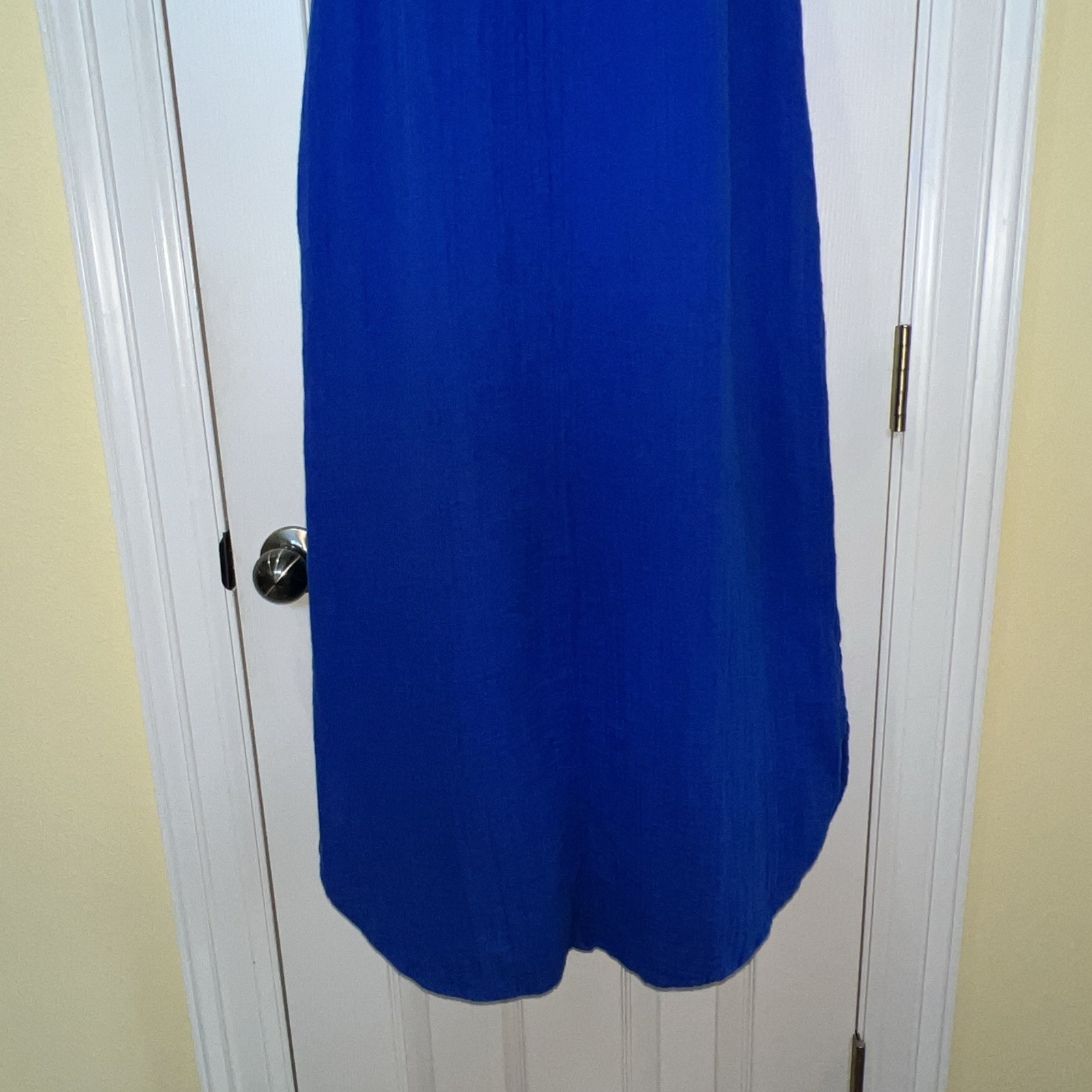 Old Navy Royal Blue Cotton Gauze Sleeveless Maxi Dress Sz XS Beach Boho Coastal