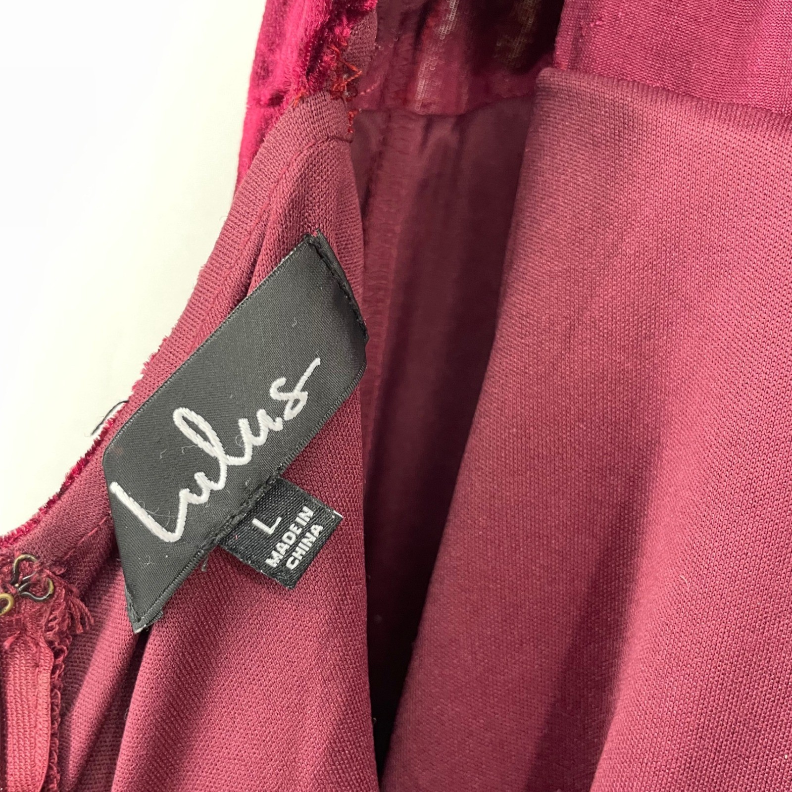 Lulus Size Large In The Louvre Open Back Maxi Dress Burgundy Crushed Velvet Slit