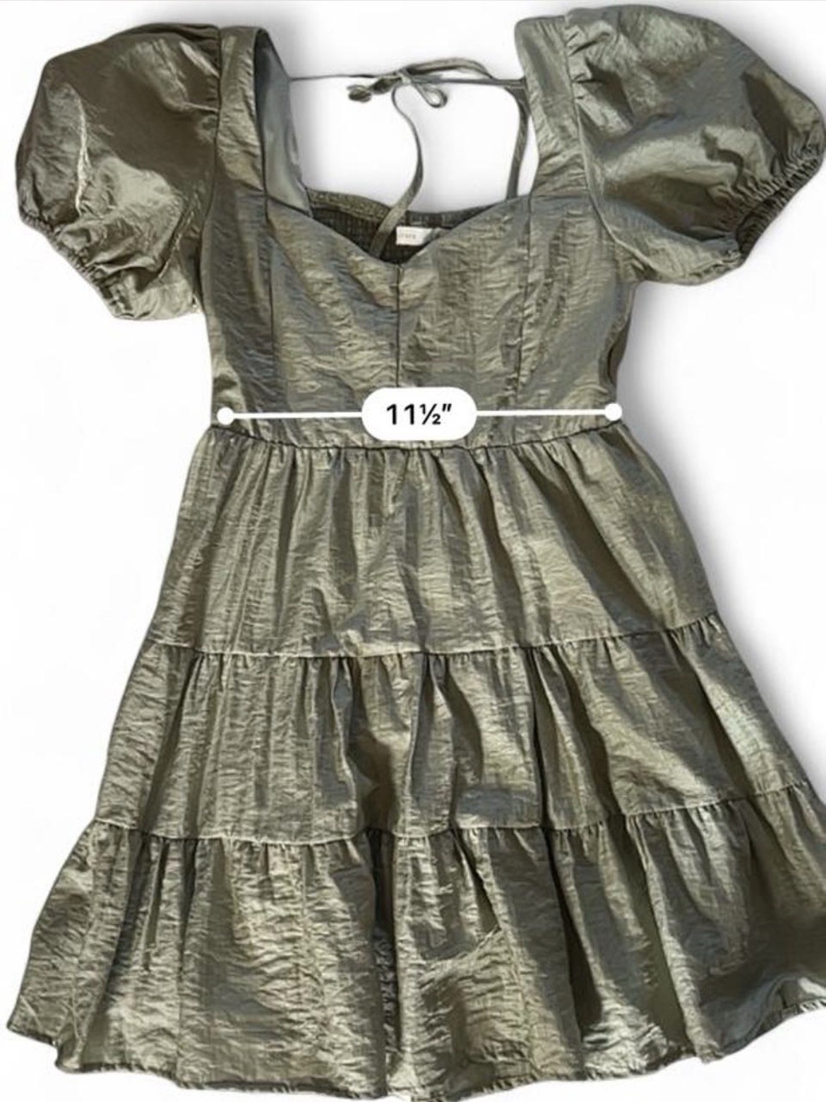 Altar’d State Green Square Neck Puff Sleeve Cottagecore Mini Dress Size Small