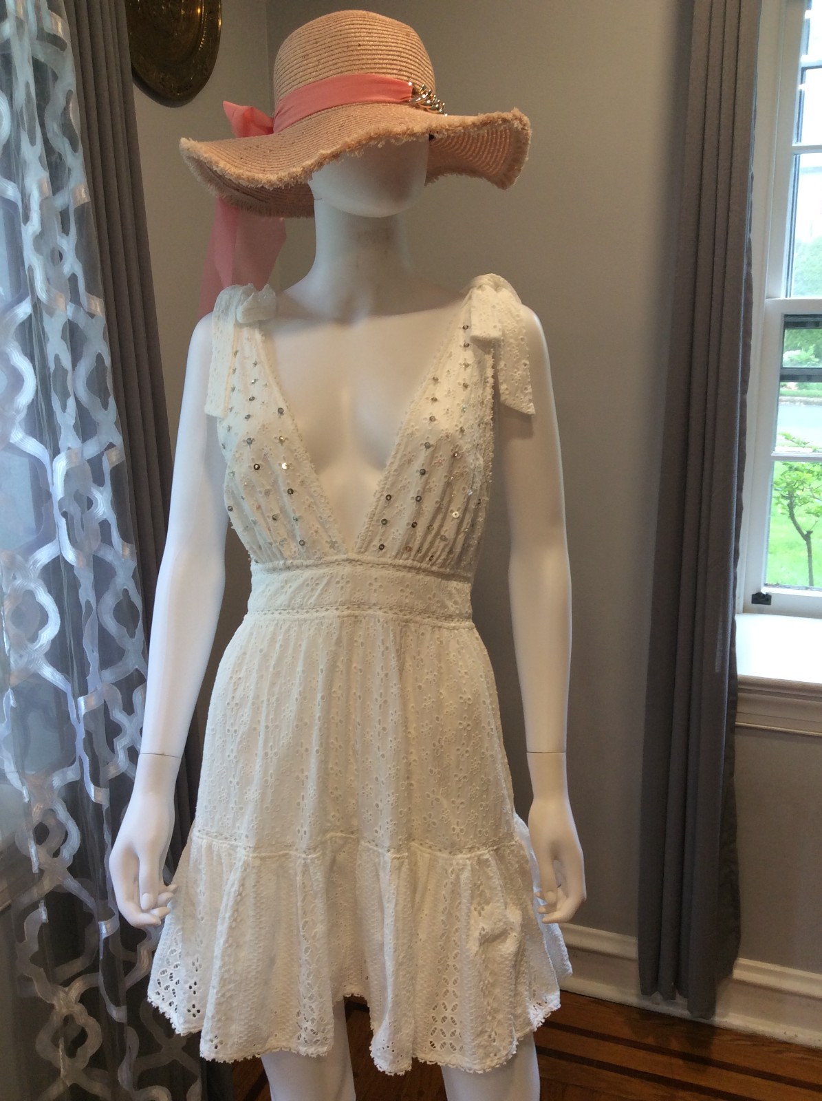 Poupette St. Barth Cara Eyelet Mini Dress Size 4