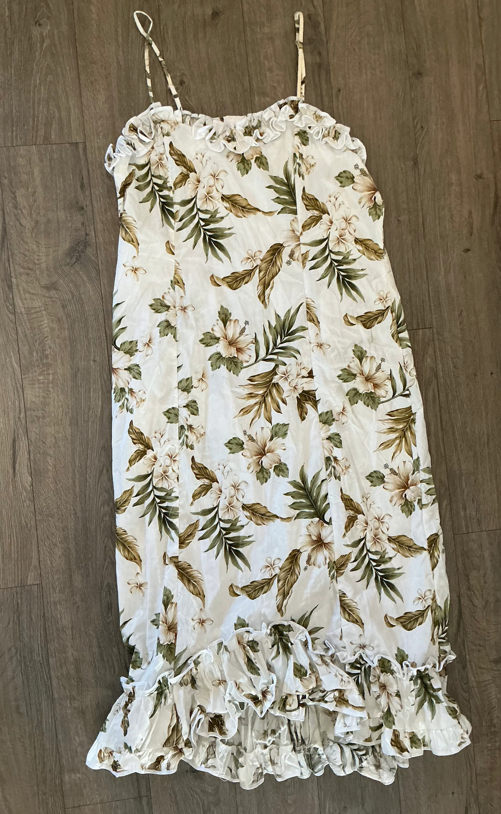 New KY’s Hawaii Vintage Hawaiian Spaghetti Strap Hibiscus Dress, Size 3XL