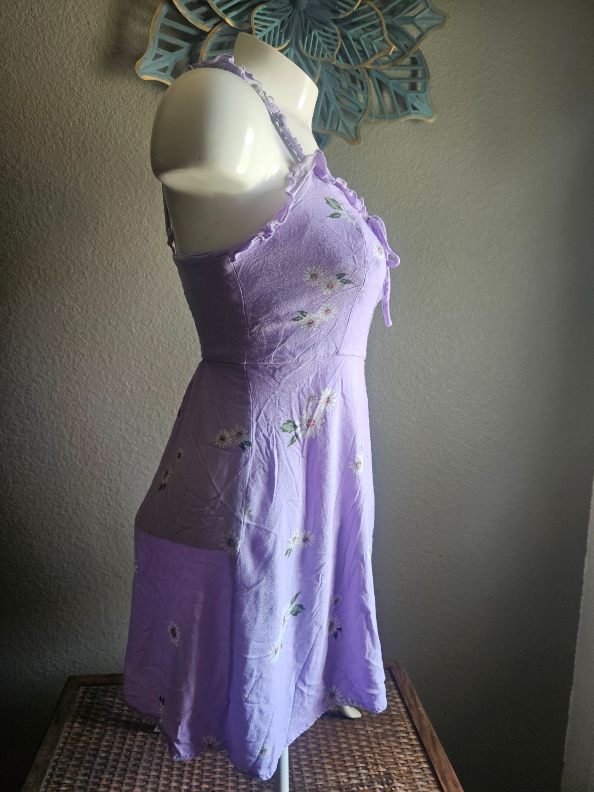 Juniors Aeropostale Ruffled Lavender Purple Daisy Spring Dress Size Small