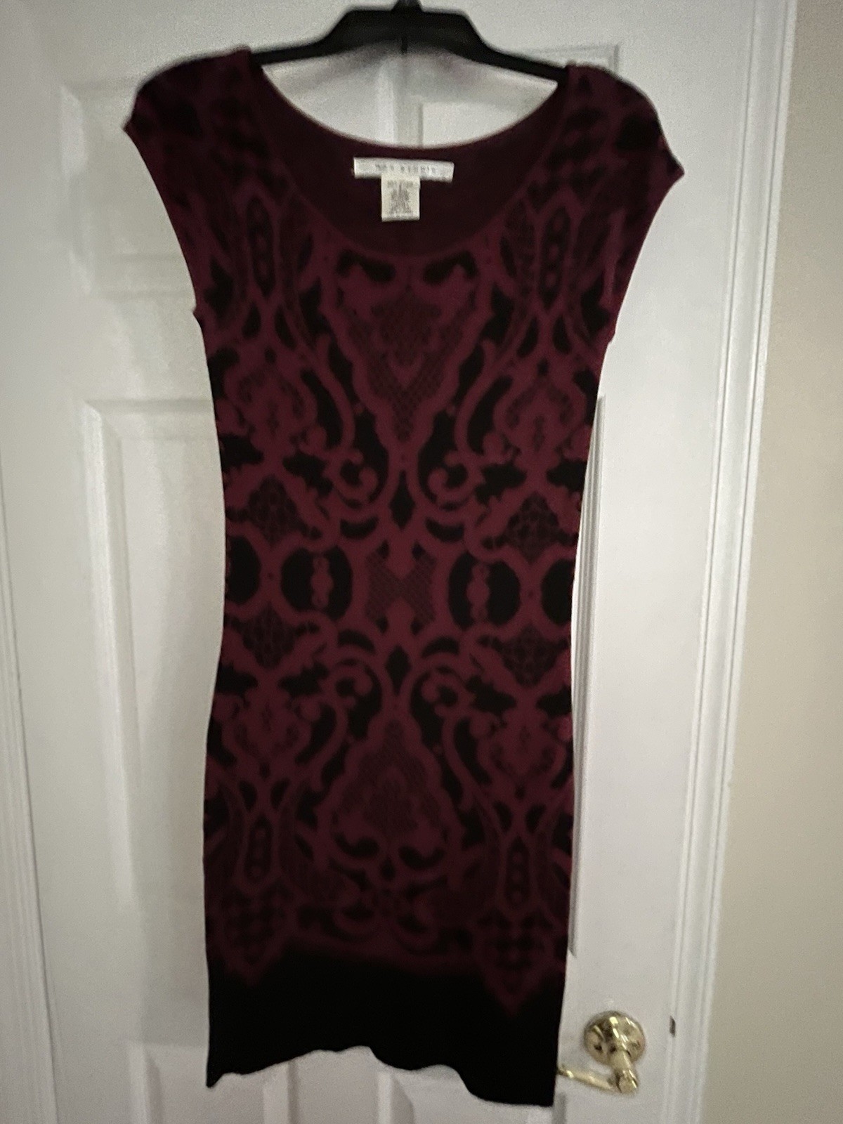 max studio Knit dress size small Burgundy And Black