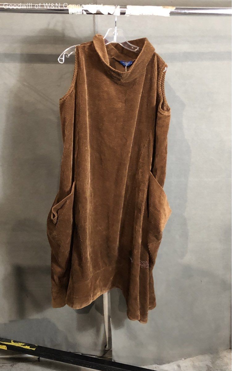 Malou Women’s Brown Corduroy Sleeveless Mock Neck Jumper Dress NWT Sz 52