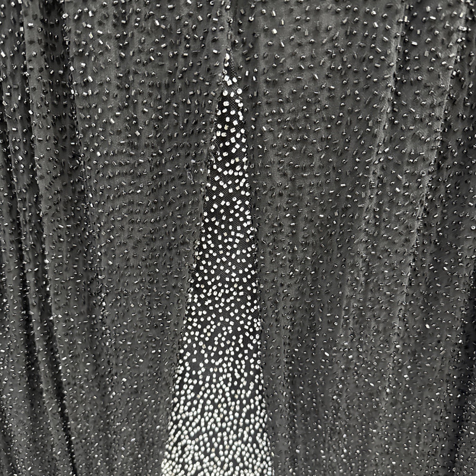Vintage Cassandra Stone Y2K Stapless Beaded Gown Dress Size 10 Cut Out Back Glam
