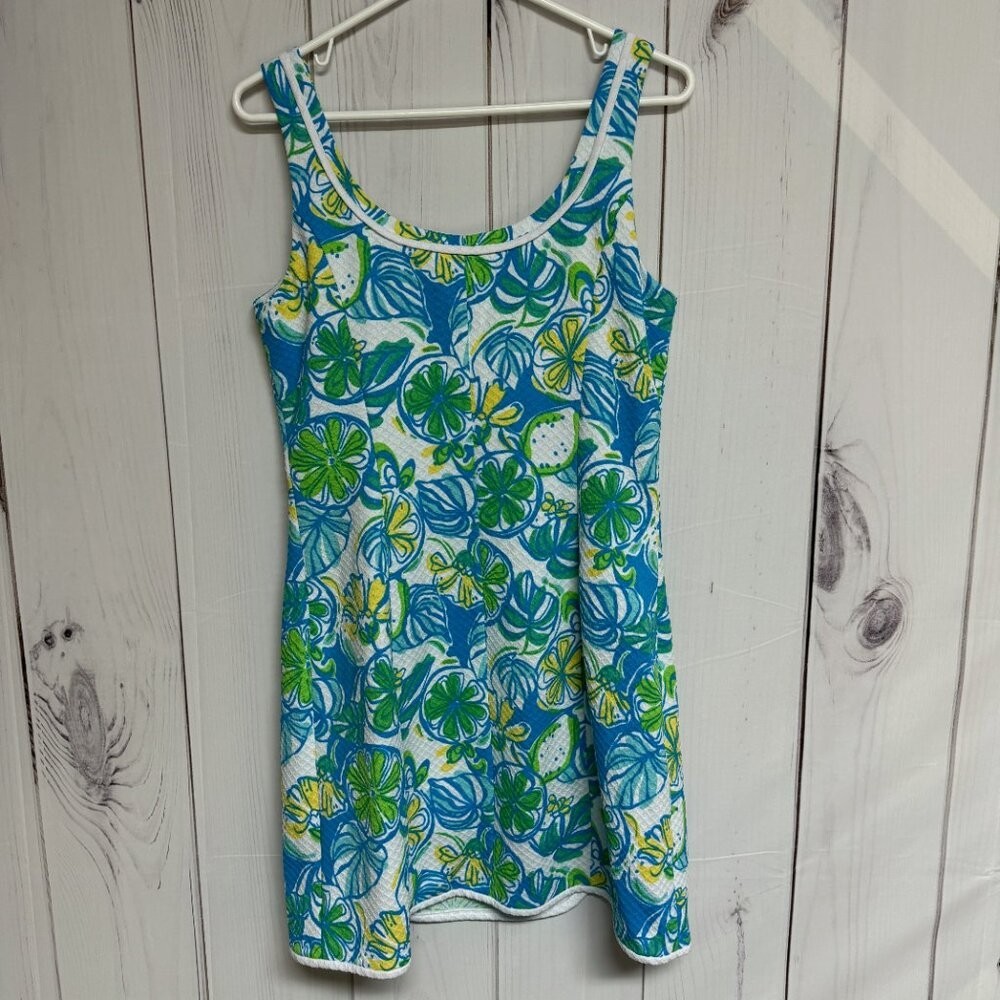 Lilly Pulitzer Lola Shift Dress Large Sweet & Sour Print Fully Lined EUC