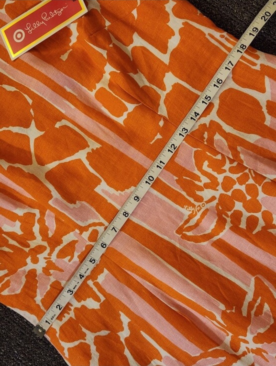 🆕️ 🦒SIZE 14 Lilly Pulitzer X Target🦒 – “Giraffeeey” Orange/White Linen Dress