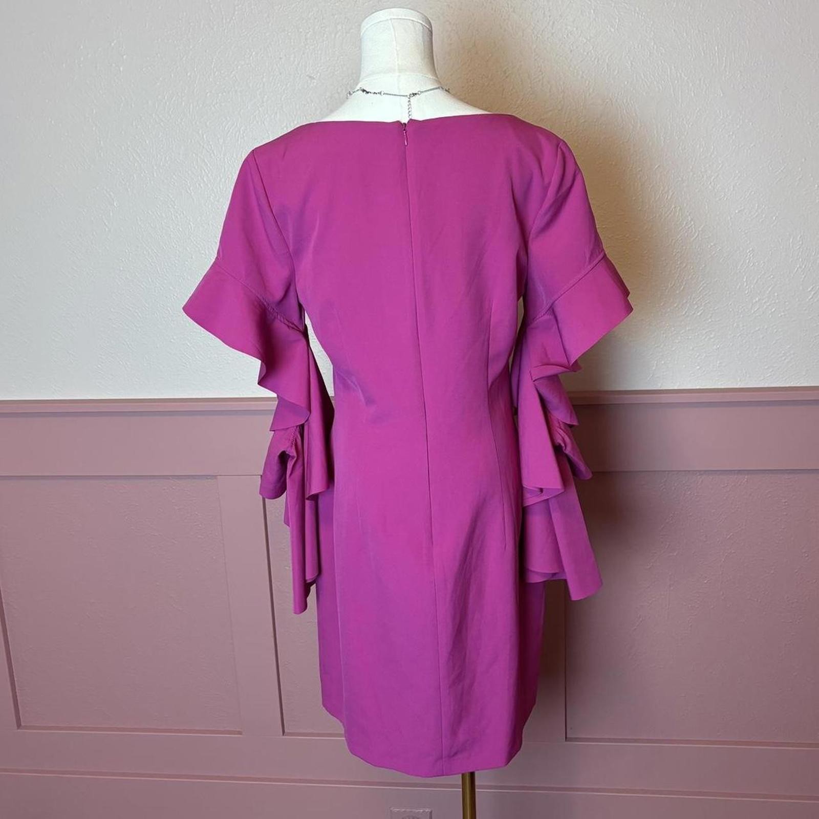 babydoll coquette barbie ruffle cocktail dress Badgley Mischka nwt Belle pink 10