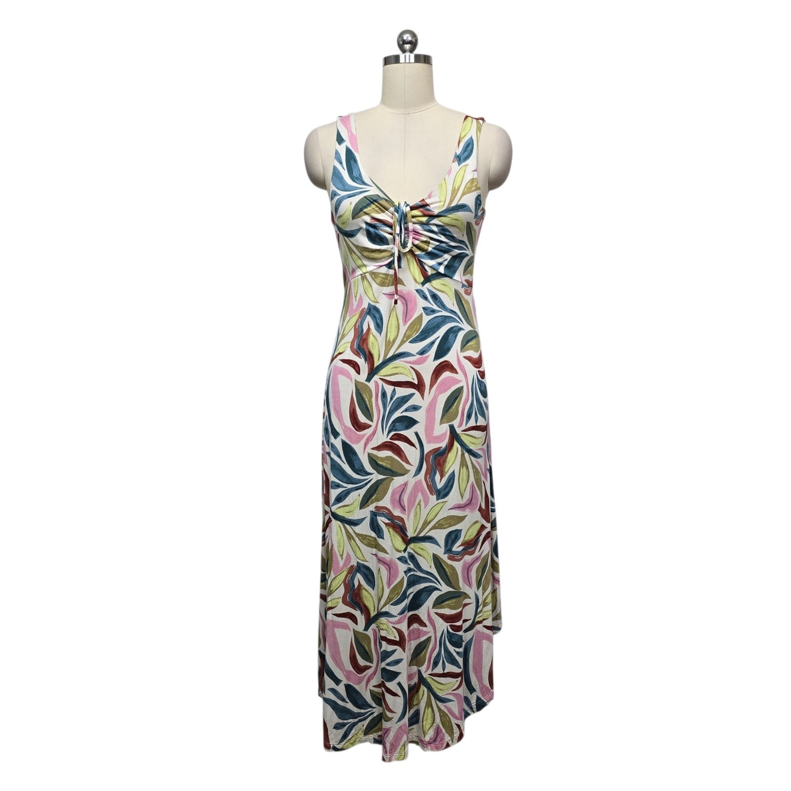 Z Supply Womens Tropical Leaf Print Maxi Dress Pink Blue Green Size Medium