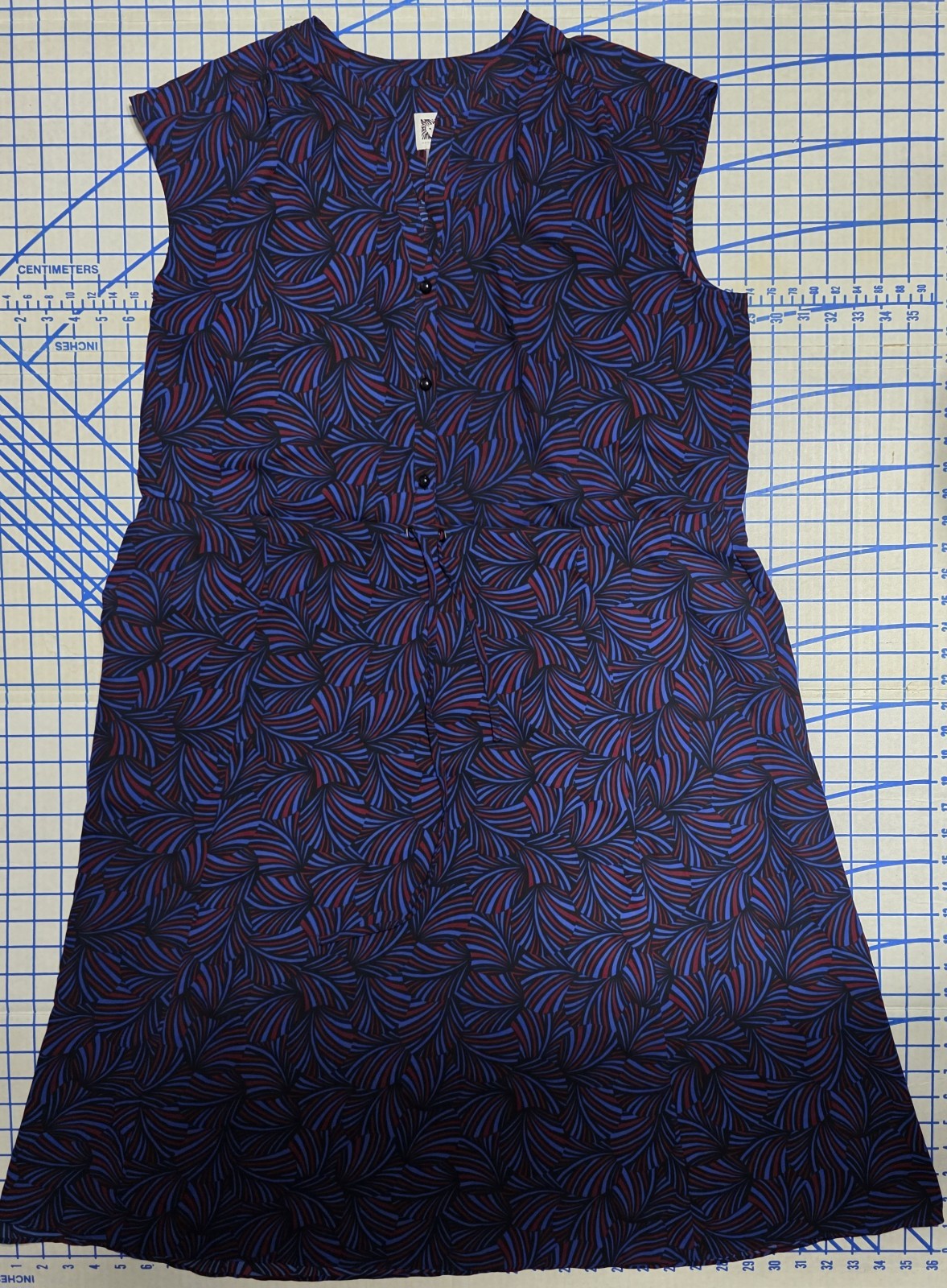 ANNE KLEIN Women’s Jacquard Inverted Pleat Fit & Flare Dress Size XL