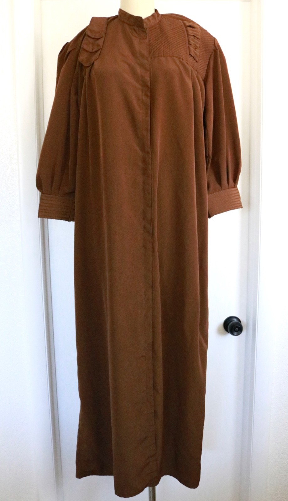 VTG 70s 80s Boho Maxi Dress Caftan Robe House Dress Maxi Womens Quilted Kaftan