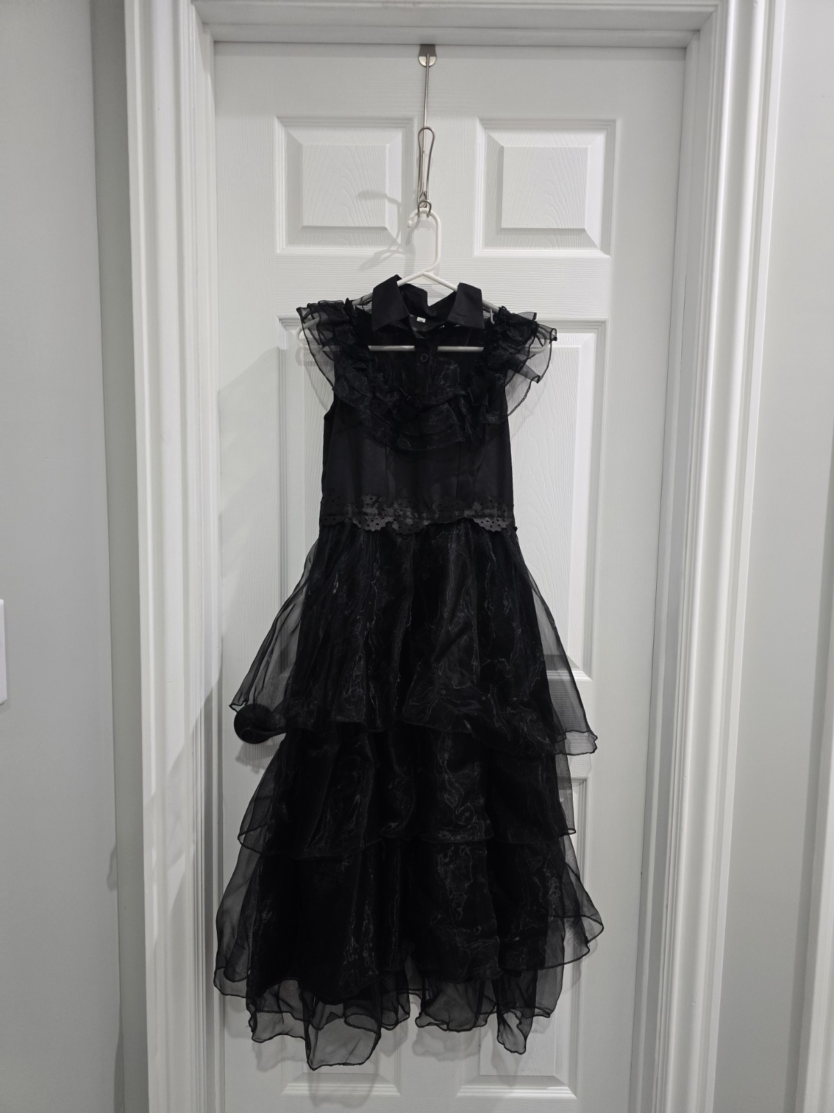 Black Tiered Gothic Punk Tulle Dark Aesthetic Gown Retro Party Size Small EUC