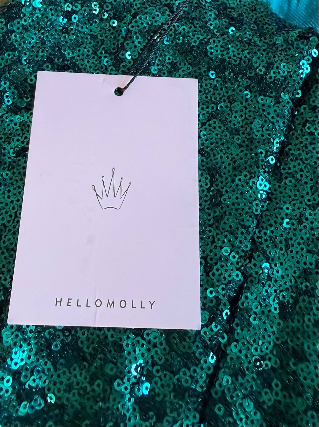 Hello Molly Teal Sequin Glitter Gypsy Mini Dress XS NWT
