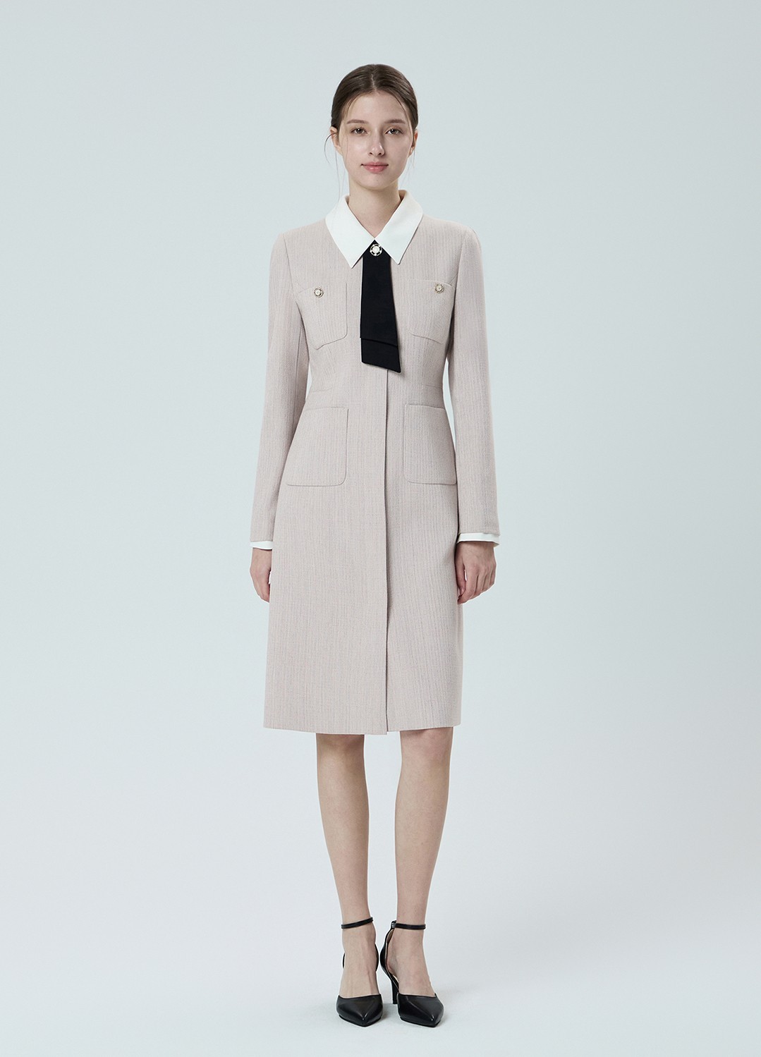 itMICHAA Korean Light Pink Detachable Collar Dress US 8/KR 66 (Waist 30in)