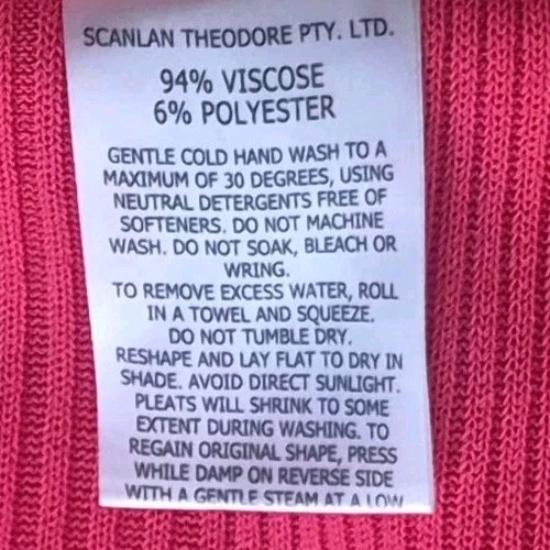 Scanlan Theodore Red Pleated Rib Knit Midi Dress AU 8 US 4 Small RRP $900 B502