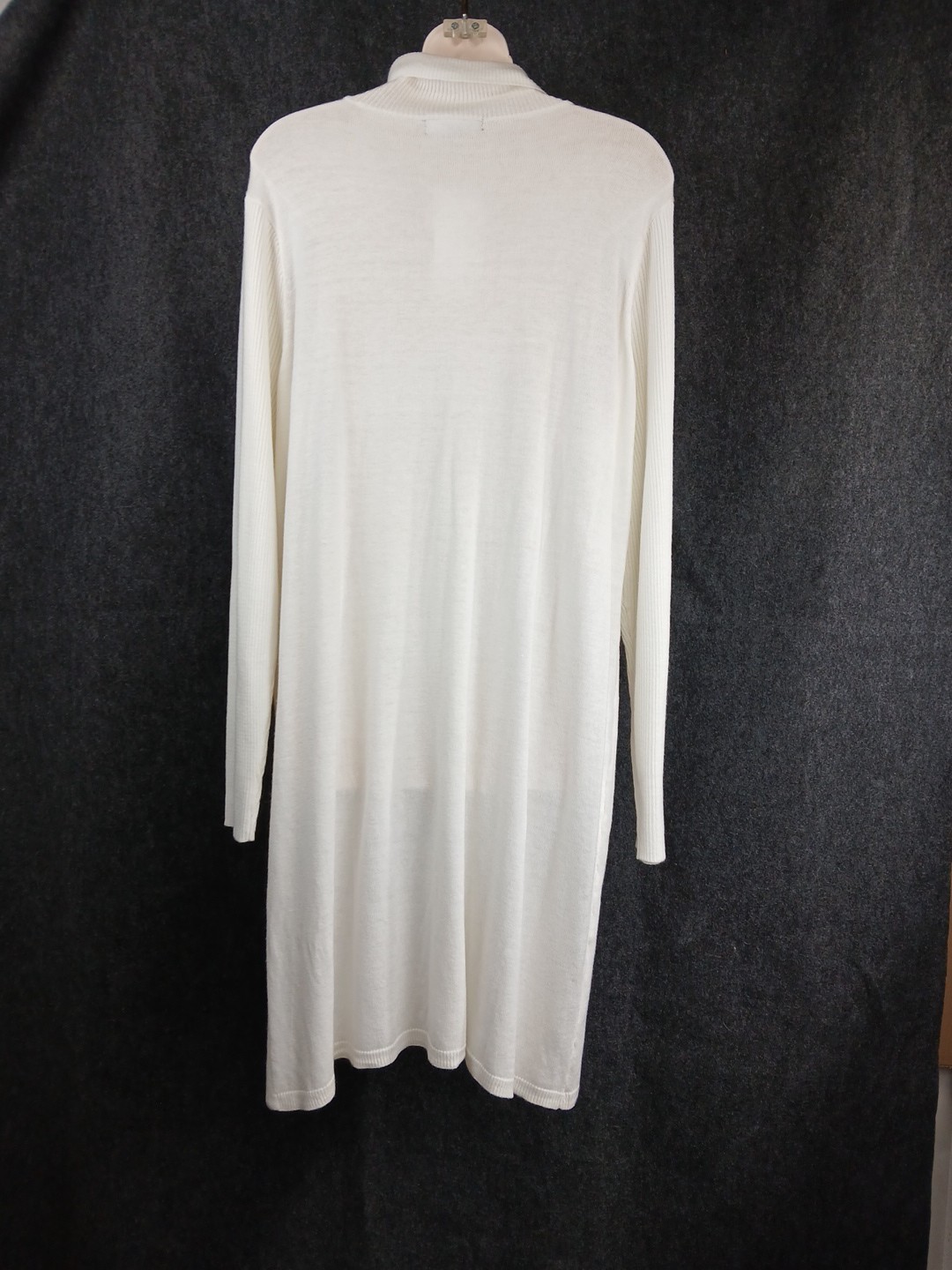 Jessica London Ribbed Turtleneck Long Sleeve Sweater Knit Bodycon Ivory Size M