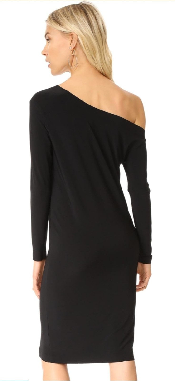 Norma Kamali Long Sleeve Drop Shoulder Dress Women, Size Large, Black
