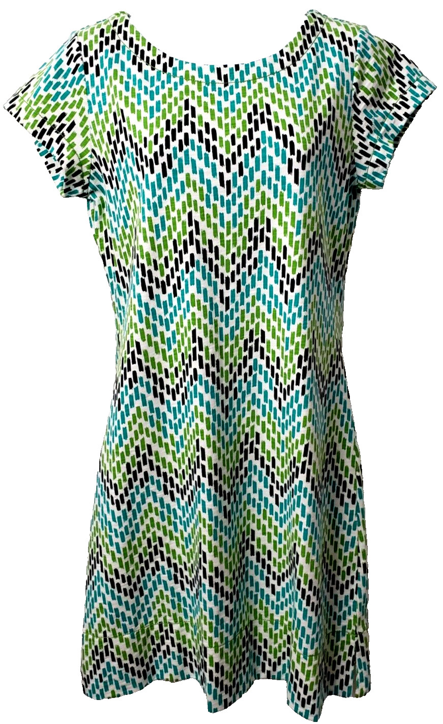 Hatley Shift Dress S Swim Cover Up Expose Zipper Short Sleeve Green Cruise Beach