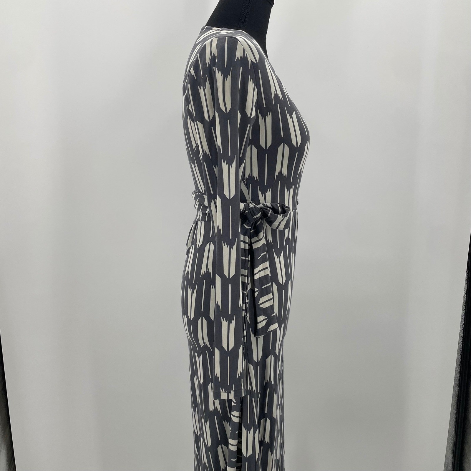 Boden Wrap Dress Arrow Print Long Sleeve Viscose Blend Women’s Size 4R