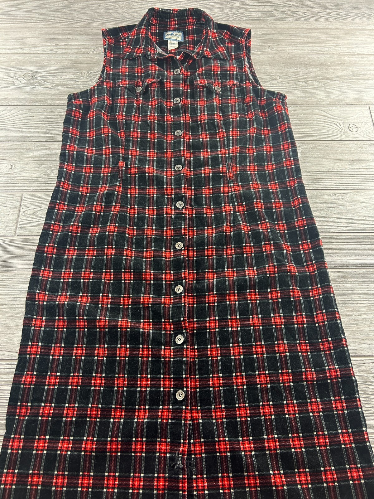 Pendleton Plaid Button Front Sleeveless Dress Women’s Size 12 USA Made