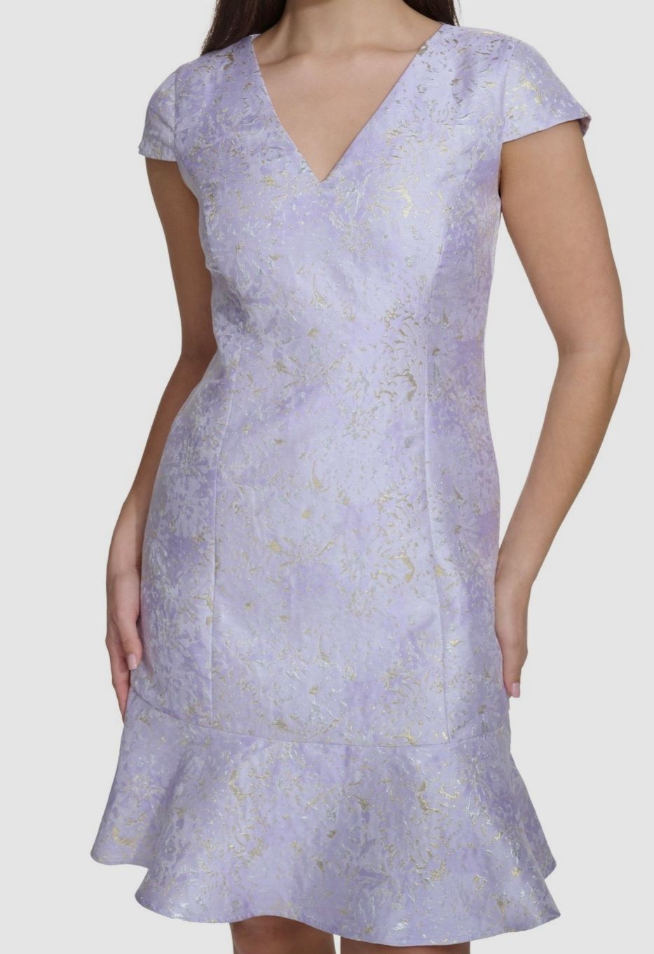 Kensie Womens Purple/Gold Jacquard Mini Dress Size 4