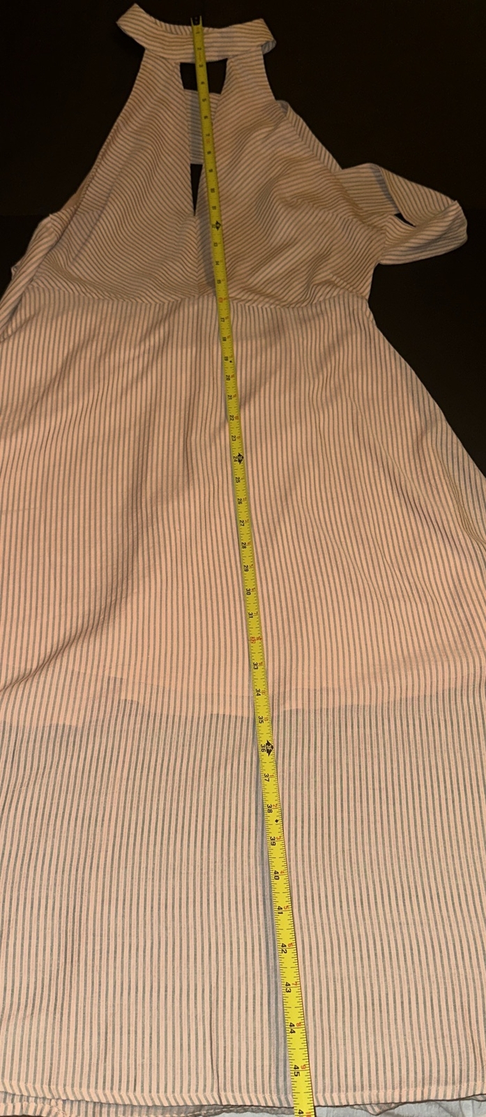 J.O.A. Los Angeles Pin Striped Halter Backless Maxi Dress Size Large NEW