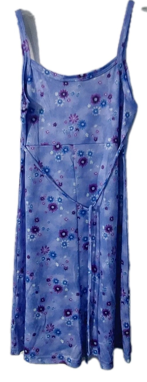 Candy Rocket Slip Dress Size Small Purple Floral Back Tie Length 33″