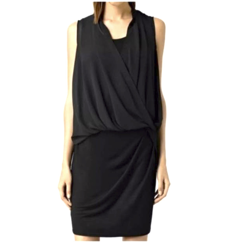 Allsaints All Saints Siri SL Sleeveless Blouson Shift Dress Layered US 6 Black