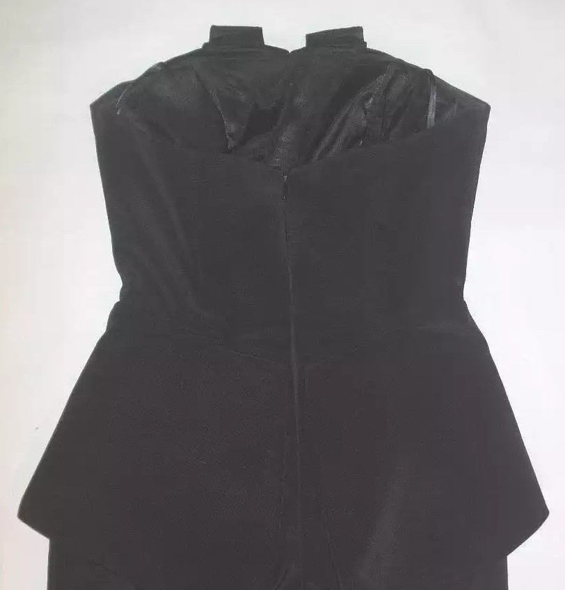 A.B.S. COLLECTION WOMENS DRESS BLACK STRAPLESS BOW JEWELED DRESS SIZE 2