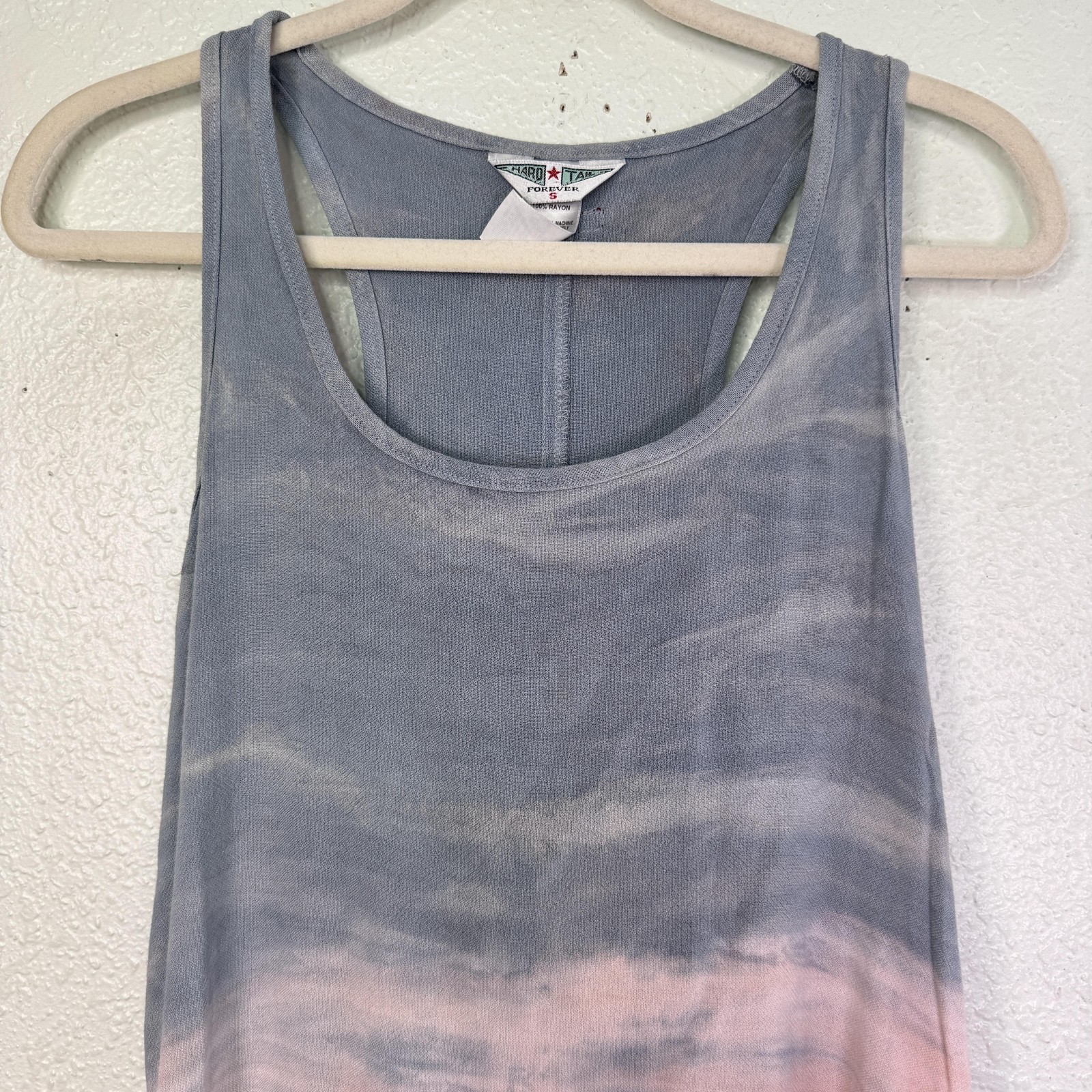Hard Tail Forever Y2K Dress Womens Small Tie Dye Ombre Tank Hi Low Boho Beachy
