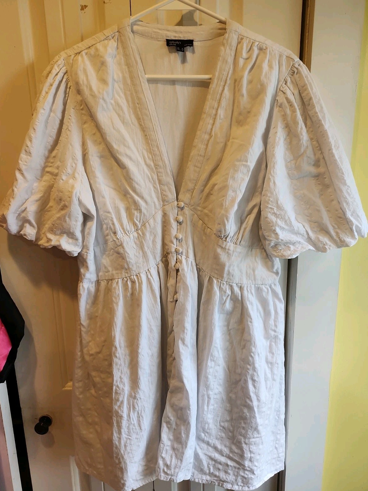 Nobodys Child Womens 100% Cotton White Pullover Midi Dress Womens Size 12