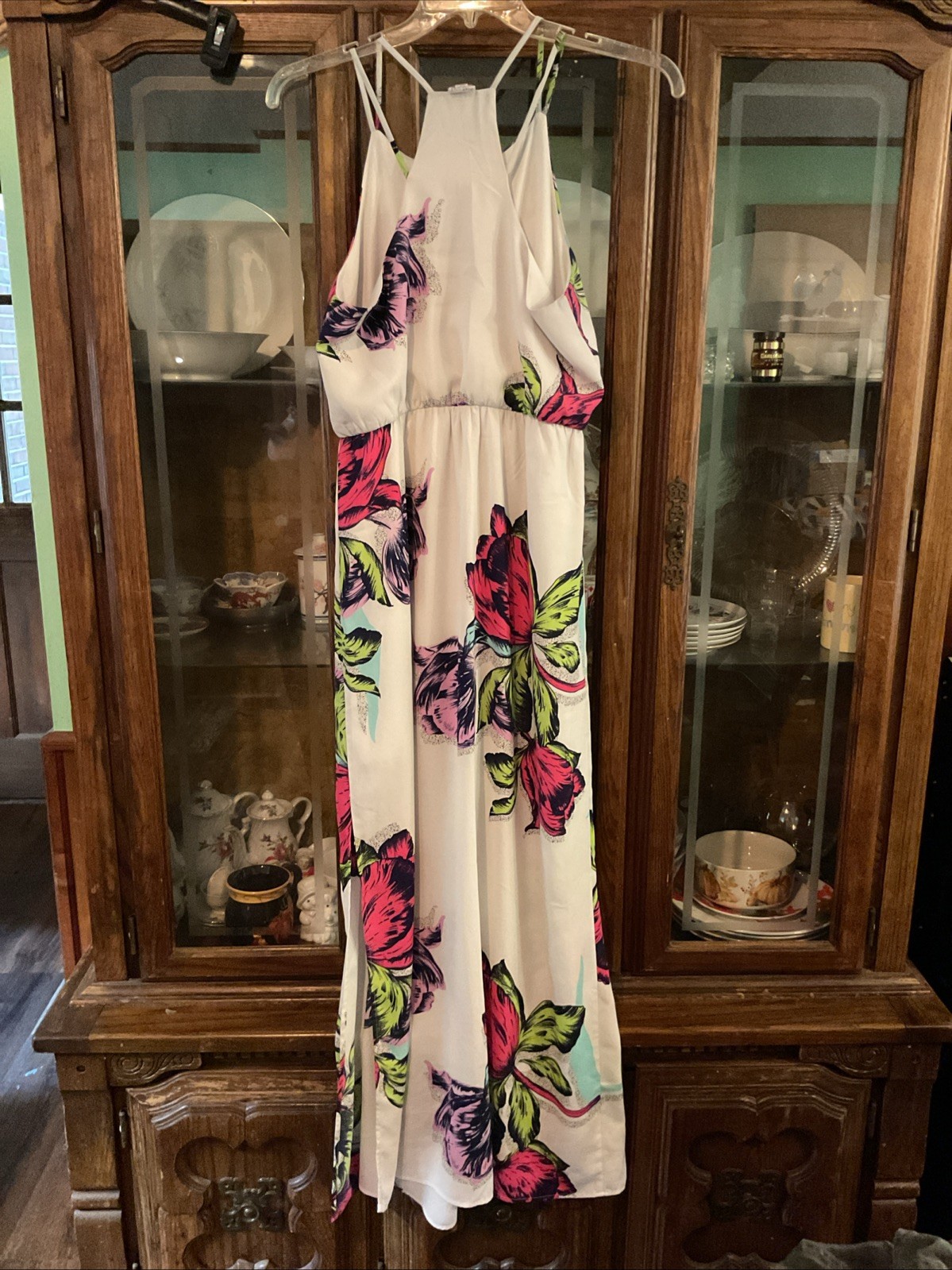 Pink Owl Size Medium Floral Dress A3