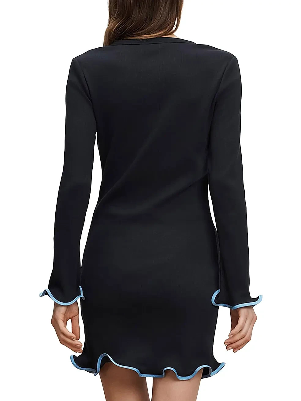 Veronica Beard Baranova Stretch Cotton Mini Cocktail Dress Size M Navy $348 NWT